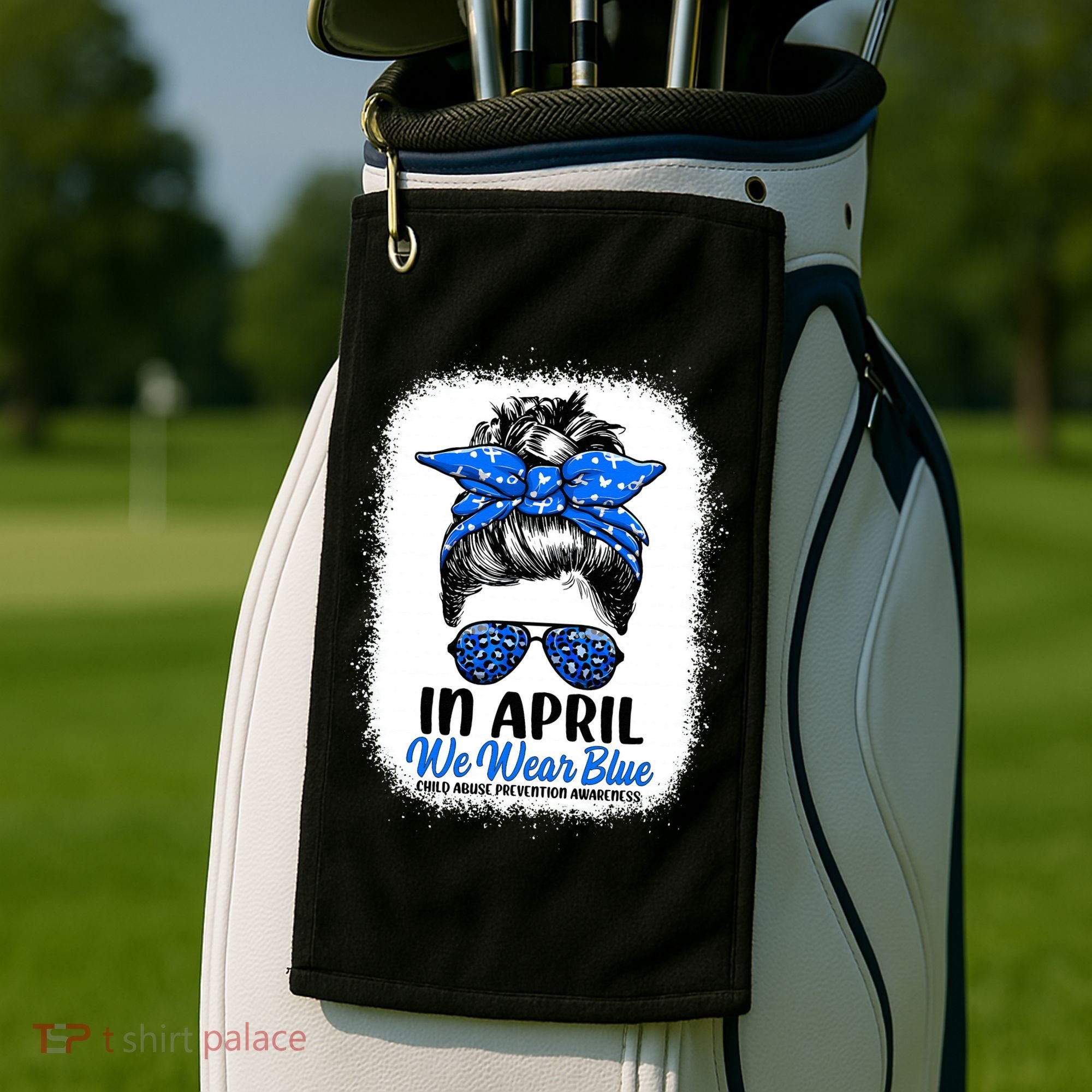 Cute Be Kind Blue Sunflower Child Abuse Prevention Awareness Golf Towel
