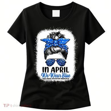 Cute Be Kind Blue Sunflower Child Abuse Prevention Awareness Women's T-Shirt