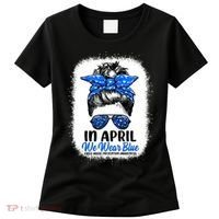 Cute Be Kind Blue Sunflower Child Abuse Prevention Awareness Women's T-Shirt thumb 0
