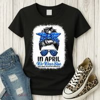Cute Be Kind Blue Sunflower Child Abuse Prevention Awareness Women's T-Shirt thumb 3
