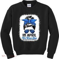 Cute Be Kind Blue Sunflower Child Abuse Prevention Awareness Kids Sweatshirt thumb 0