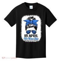 Cute Be Kind Blue Sunflower Child Abuse Prevention Awareness Kids T-Shirt thumb 0