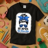 Cute Be Kind Blue Sunflower Child Abuse Prevention Awareness Kids T-Shirt thumb 3
