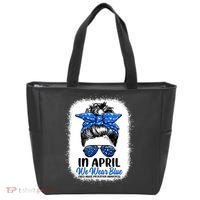 Cute Be Kind Blue Sunflower Child Abuse Prevention Awareness Tote Bag thumb 0