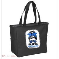 Cute Be Kind Blue Sunflower Child Abuse Prevention Awareness Tote Bag thumb 2