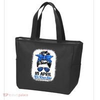 Cute Be Kind Blue Sunflower Child Abuse Prevention Awareness Tote Bag thumb 3