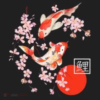 Cherry Blossom Koi Carp Fish Japanese Sakura Graphic Art Women's Sweatshirt thumb 2