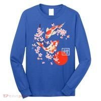 Cherry Blossom Koi Carp Fish Japanese Sakura Graphic Art Long Sleeve Shirt thumb 0