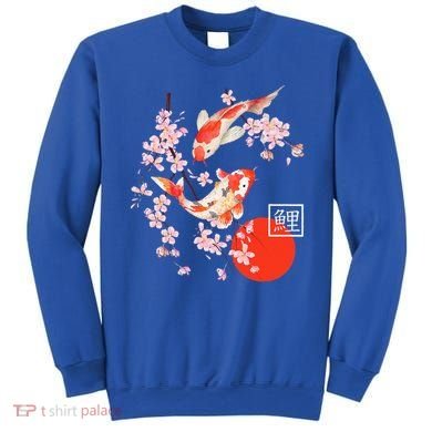 Cherry Blossom Koi Carp Fish Japanese Sakura Graphic Art Sweatshirt