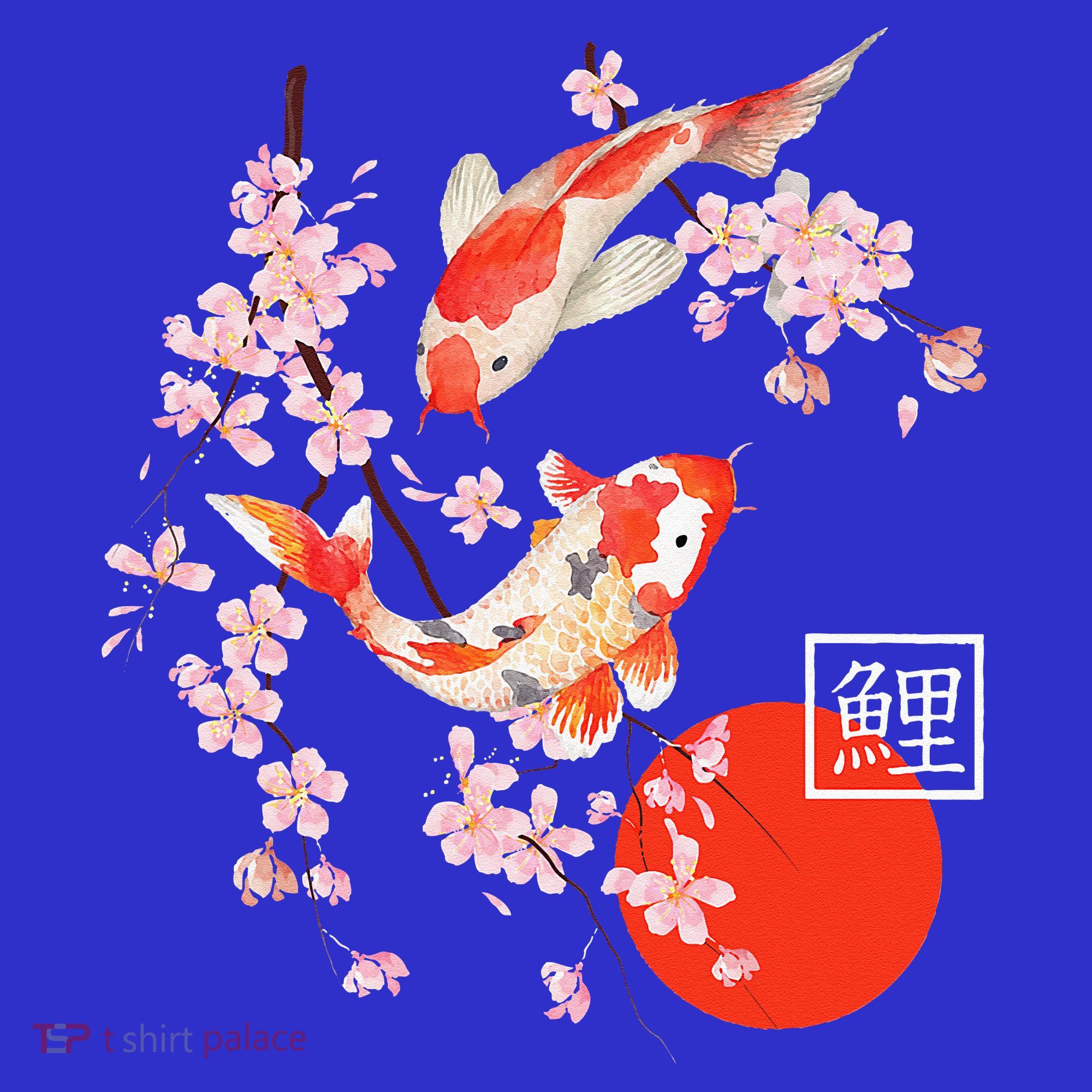 Cherry Blossom Koi Carp Fish Japanese Sakura Graphic Art Women's Tank Top