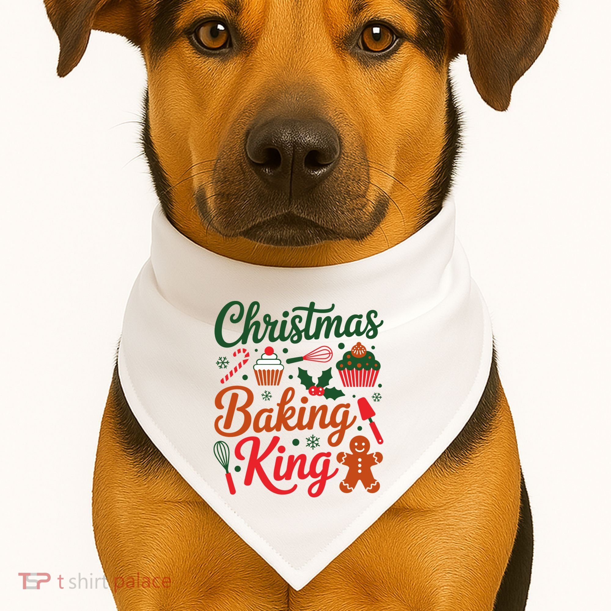 Christmas Baking King USA-Made Doggie Bandana