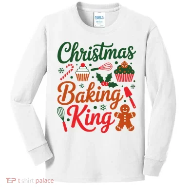Christmas Baking King Kids Long Sleeve Shirt