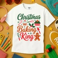Christmas Baking King Kids T-Shirt thumb 3