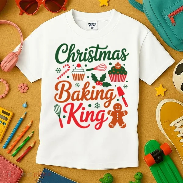 Christmas Baking King Kids T-Shirt