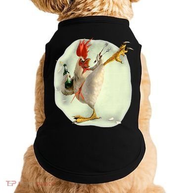 Chicken Beer Karate Kick Cool Chicken Funny Chicken Farmer Doggie Tank
