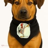 Chicken Beer Karate Kick Cool Chicken Funny Chicken Farmer USA-Made Doggie Bandana thumb 1