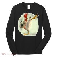 Chicken Beer Karate Kick Cool Chicken Funny Chicken Farmer Long Sleeve Shirt thumb 0
