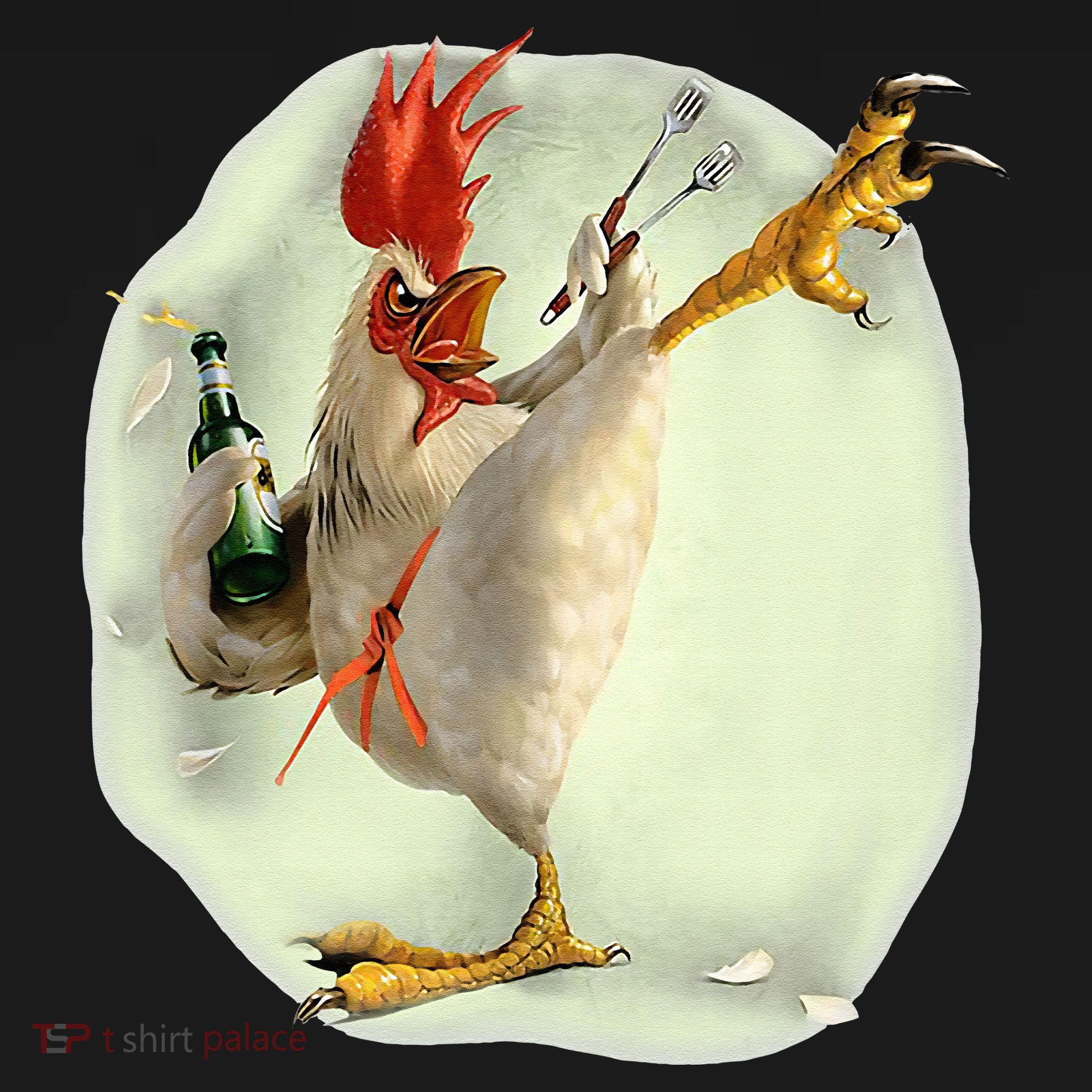 Chicken Beer Karate Kick Cool Chicken Funny Chicken Farmer Apron