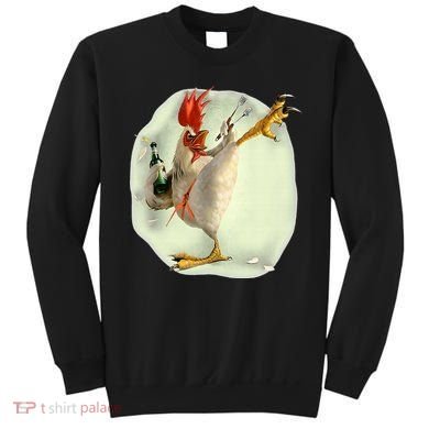 Chicken Beer Karate Kick Cool Chicken Funny Chicken Farmer Sweatshirt