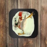 Chicken Beer Karate Kick Cool Chicken Funny Chicken Farmer Coaster thumb 0