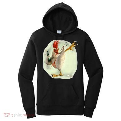 Chicken Beer Karate Kick Cool Chicken Funny Chicken Farmer Women's Hoodie