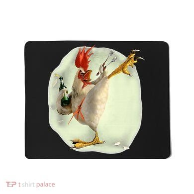 Chicken Beer Karate Kick Cool Chicken Funny Chicken Farmer Mousepad