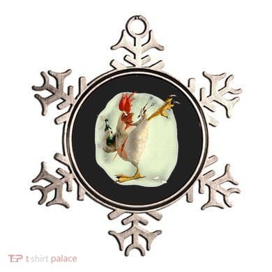 Chicken Beer Karate Kick Cool Chicken Funny Chicken Farmer Ornament