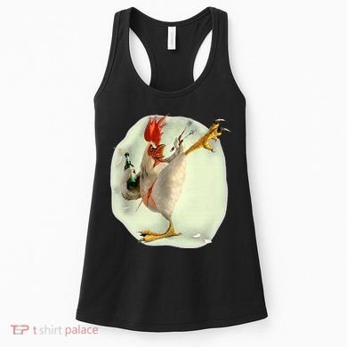 Chicken Beer Karate Kick Cool Chicken Funny Chicken Farmer Women's Tank Top