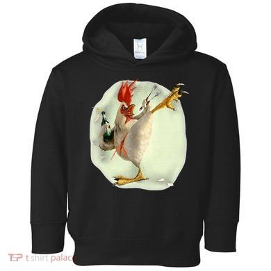 Chicken Beer Karate Kick Cool Chicken Funny Chicken Farmer Toddler Hoodie