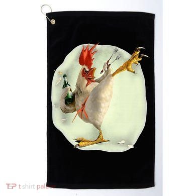 Chicken Beer Karate Kick Cool Chicken Funny Chicken Farmer Golf Towel
