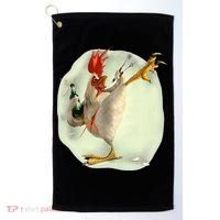 Chicken Beer Karate Kick Cool Chicken Funny Chicken Farmer Golf Towel thumb 0