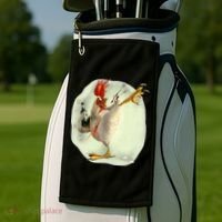 Chicken Beer Karate Kick Cool Chicken Funny Chicken Farmer Golf Towel thumb 2