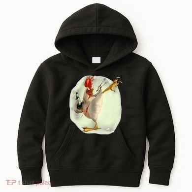 Chicken Beer Karate Kick Cool Chicken Funny Chicken Farmer Kids Hoodie