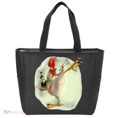 Chicken Beer Karate Kick Cool Chicken Funny Chicken Farmer Tote Bag