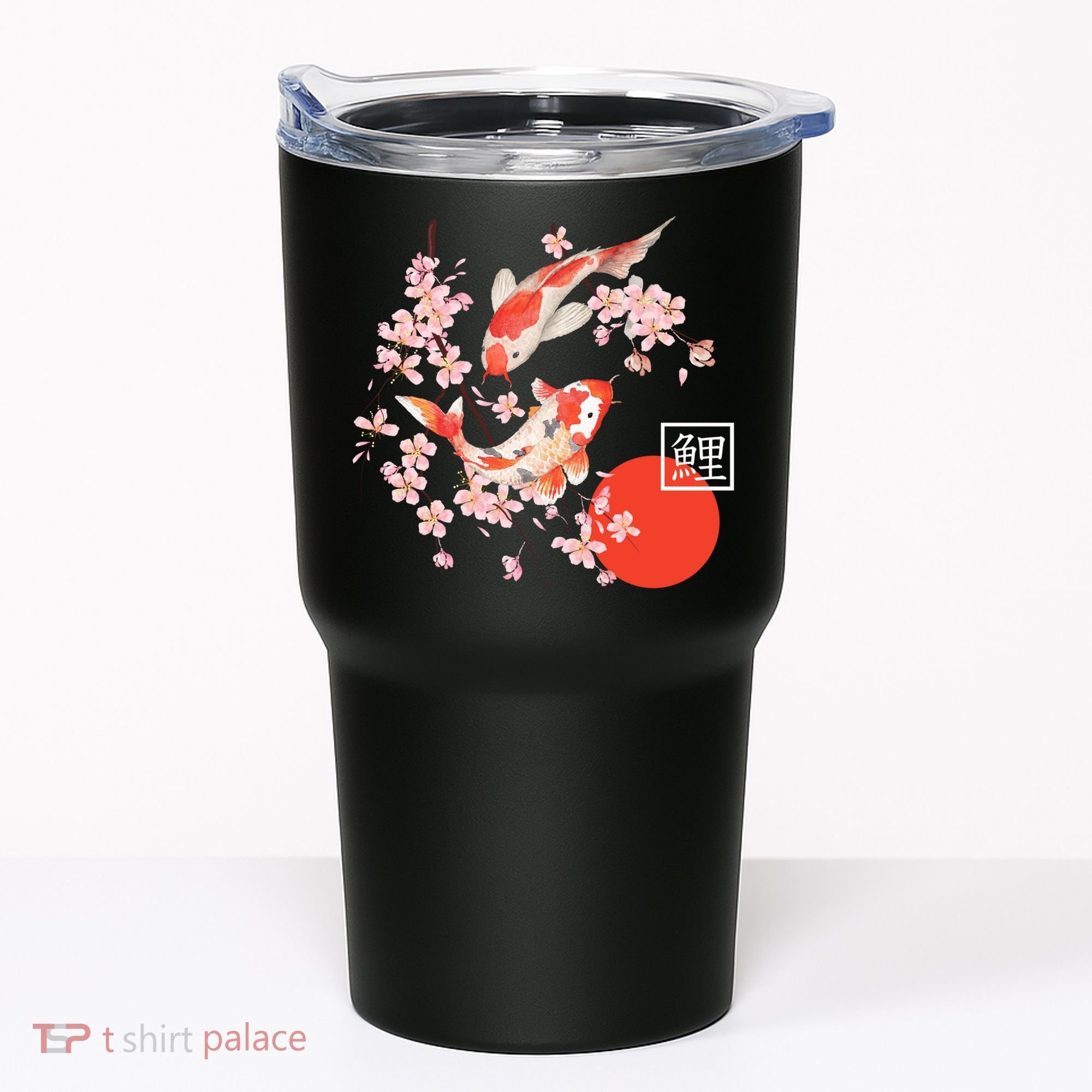Cherry Blossom Koi Carp Fish Japanese Sakura Graphic Art Tumbler