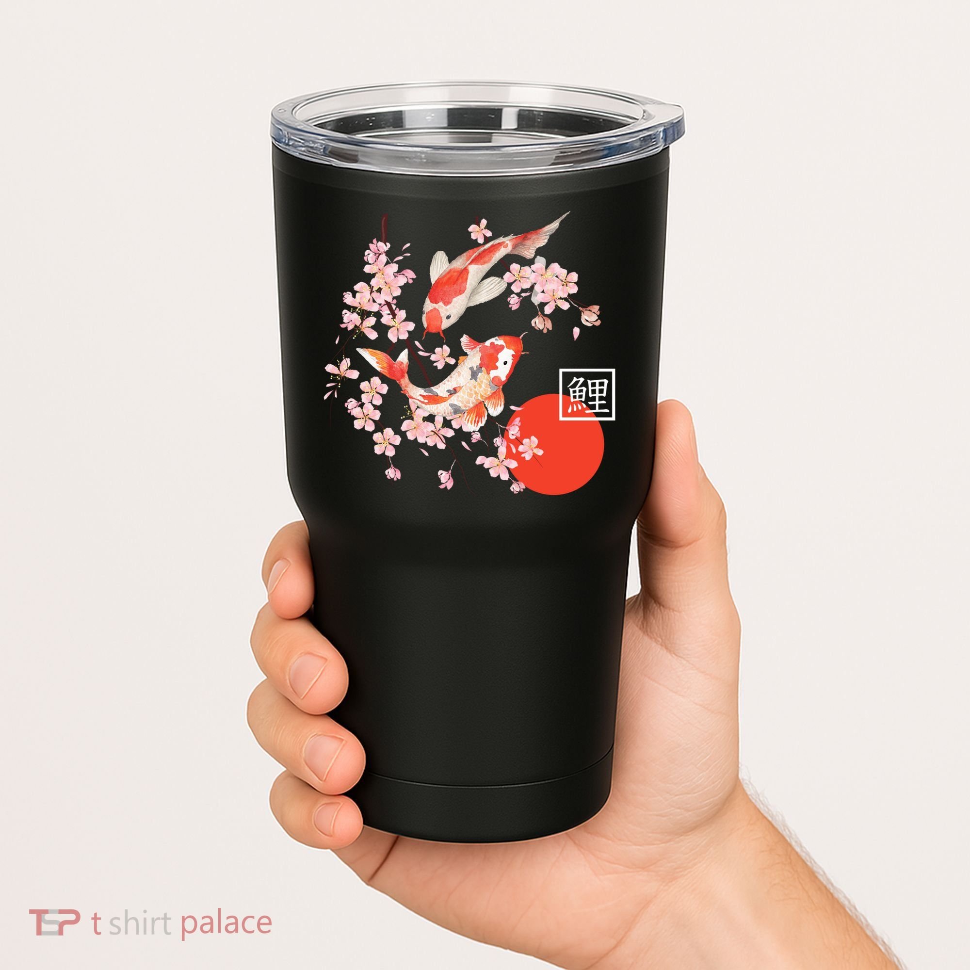 Cherry Blossom Koi Carp Fish Japanese Sakura Graphic Art Tumbler