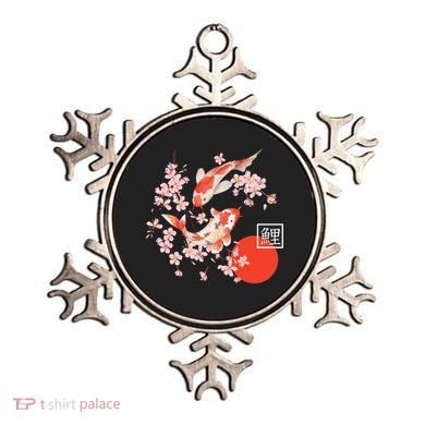 Cherry Blossom Koi Carp Fish Japanese Sakura Graphic Art Ornament