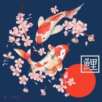 Cherry Blossom Koi Carp Fish Japanese Sakura Graphic Art Women's Hoodie thumb 2