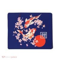 Cherry Blossom Koi Carp Fish Japanese Sakura Graphic Art Mousepad thumb 0