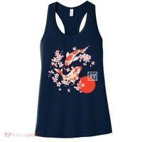 Cherry Blossom Koi Carp Fish Japanese Sakura Graphic Art Women's Tank Top thumb 0