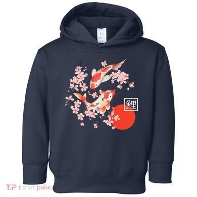 Cherry Blossom Koi Carp Fish Japanese Sakura Graphic Art Toddler Hoodie