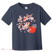 Cherry Blossom Koi Carp Fish Japanese Sakura Graphic Art Toddler T-Shirt thumb 0