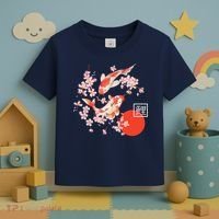 Cherry Blossom Koi Carp Fish Japanese Sakura Graphic Art Toddler T-Shirt thumb 3