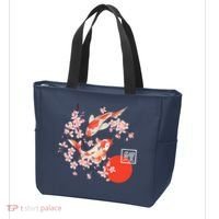 Cherry Blossom Koi Carp Fish Japanese Sakura Graphic Art Tote Bag thumb 3