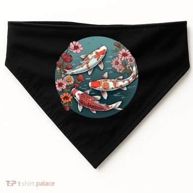 Cherry Blossom Koi Fish Japanese USA-Made Doggie Bandana