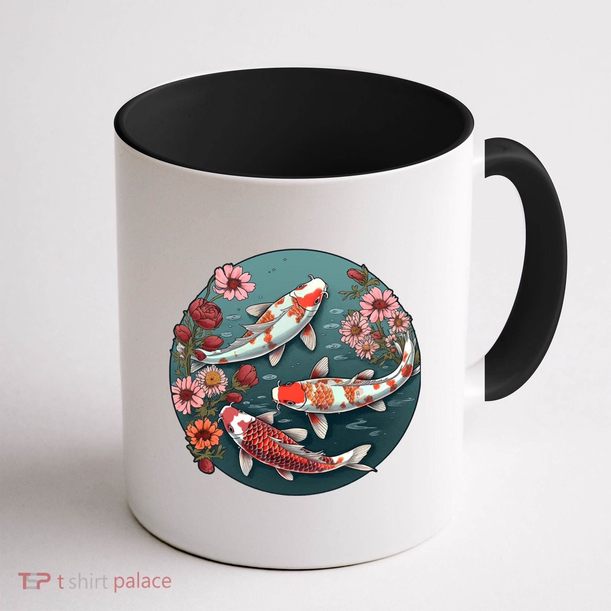 Cherry Blossom Koi Fish Japanese Coffee Mug