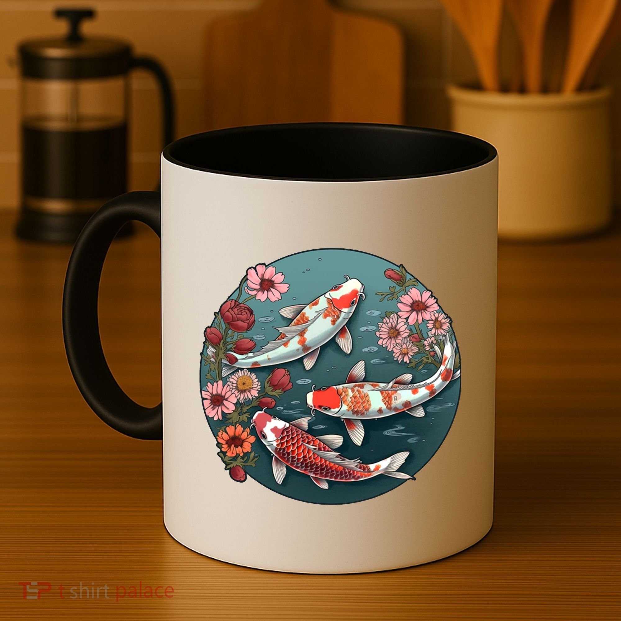 Cherry Blossom Koi Fish Japanese Coffee Mug