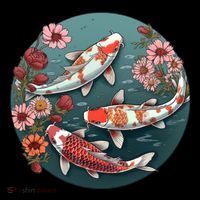 Cherry Blossom Koi Fish Japanese Coffee Mug thumb 5