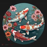 Cherry Blossom Koi Fish Japanese Coaster thumb 2