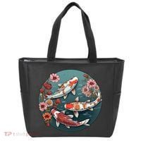 Cherry Blossom Koi Fish Japanese Tote Bag thumb 0
